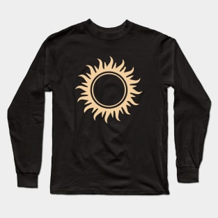 bohemian astrological design with sun, stars and sunburst. Boho linear icons or symbols in trendy minimalist style. Modern art Long Sleeve T-Shirt